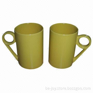 Stoneware Mug with Circle Handle, OEM Designs are Acceptable